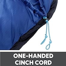 one handed cinch cord large comfortable mummy hood sleeping bag for outdoor weather protection