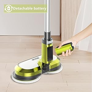 Electric mop with detachable battery battery can be removed